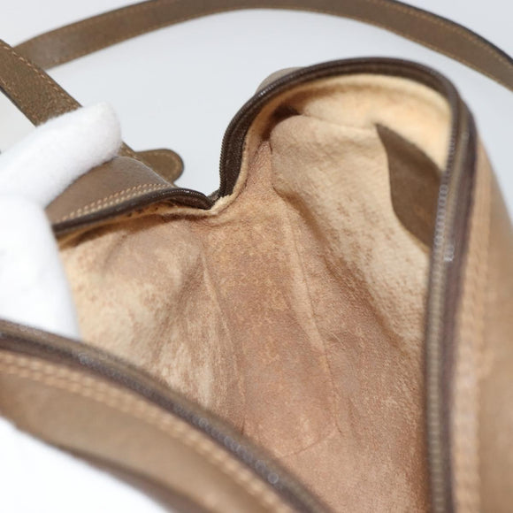 GUCCI GG Supreme Web Sherry Line Bag PVC Beige Gold 116 02 089 Auth ep14626