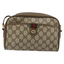 GUCCI GG Supreme Web Sherry Line Bag PVC Beige Gold 116 02 089 Auth ep14626-2