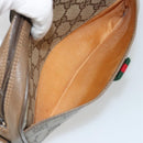 GUCCI GG Supreme Web Sherry Line Bag PVC Beige Gold 116 02 089 Auth ep14626-20