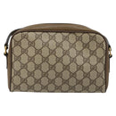 GUCCI GG Supreme Web Sherry Line Bag PVC Beige Gold 116 02 089 Auth ep14626-3