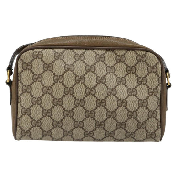 GUCCI GG Supreme Web Sherry Line Bag PVC Beige Gold 116 02 089 Auth ep14626