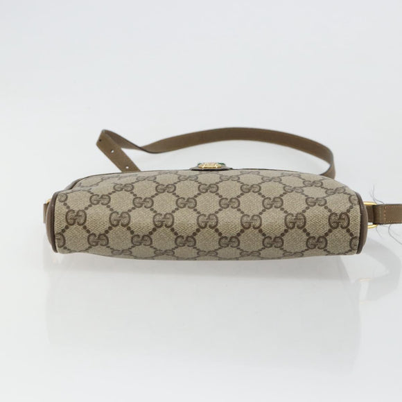 GUCCI GG Supreme Web Sherry Line Bag PVC Beige Gold 116 02 089 Auth ep14626