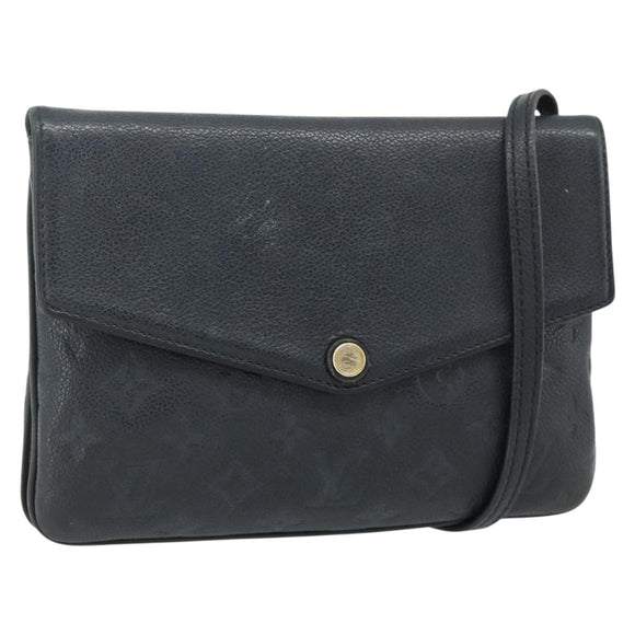 LOUIS VUITTON Monogram Empreinte Twice Bag Black M50258 LV Auth ep14628A