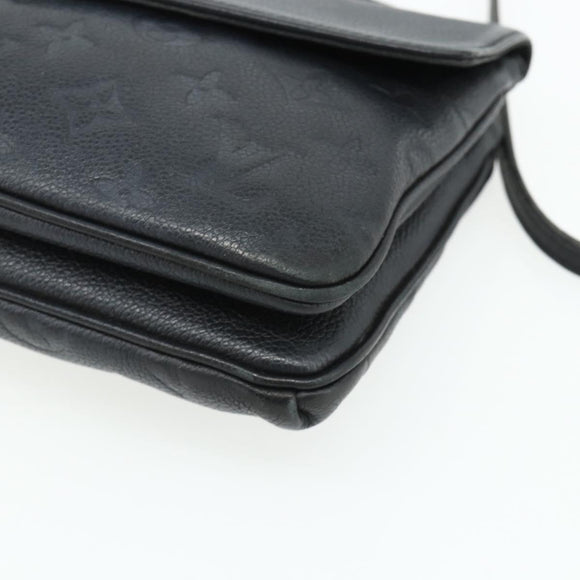 LOUIS VUITTON Monogram Empreinte Twice Bag Black M50258 LV Auth ep14628A