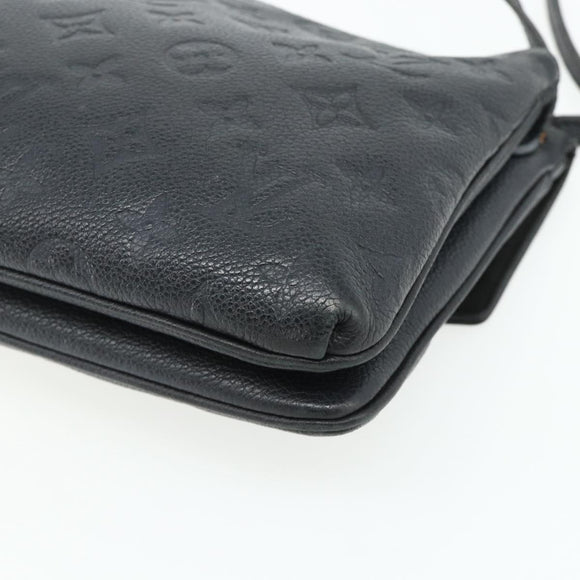 LOUIS VUITTON Monogram Empreinte Twice Bag Black M50258 LV Auth ep14628A