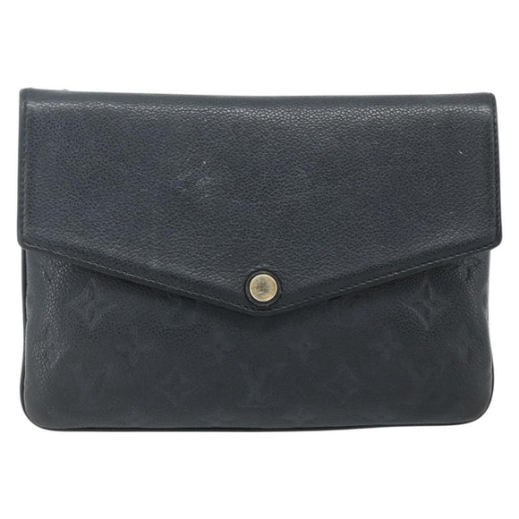 LOUIS VUITTON Monogram Empreinte Twice Bag Black M50258 LV Auth ep14628A