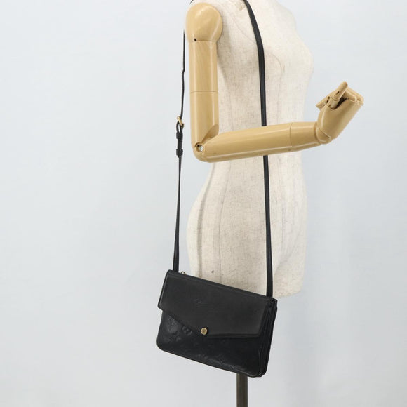 LOUIS VUITTON Monogram Empreinte Twice Bag Black M50258 LV Auth ep14628A