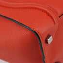 CELINE Luggage Mini Shopper Handtasche Leder Orange Silber Auth ep14630A-13