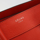 CELINE Luggage Mini Shopper Handtasche Leder Orange Silber Auth ep14630A-14
