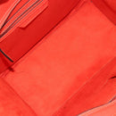 CELINE Luggage Mini Shopper Handtasche Leder Orange Silber Auth ep14630A-17