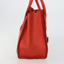 CELINE Luggage Mini Shopper Handtasche Leder Orange Silber Auth ep14630A-5