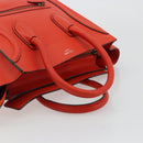 CELINE Luggage Mini Shopper Handtasche Leder Orange Silber Auth ep14630A-7