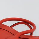 CELINE Luggage Mini Shopper Handtasche Leder Orange Silber Auth ep14630A-8