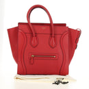 CELINE Luggage Mini Shopper Handtas Leer Rood Goud Auth ep14631M-26