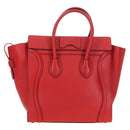 CELINE Luggage Mini Shopper Handtas Leer Rood Goud Auth ep14631M-3