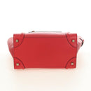 CELINE Luggage Mini Shopper Handtas Leer Rood Goud Auth ep14631M-9