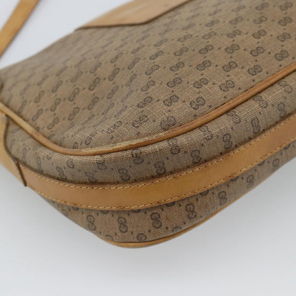 GUCCI Micro GG Supreme Shoulder Bag PVC Beige Gold Auth ep14632