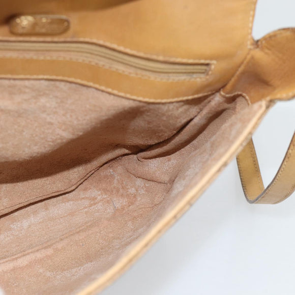 GUCCI Micro GG Supreme Shoulder Bag PVC Beige Gold Auth ep14632
