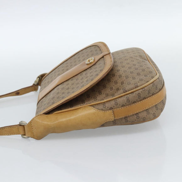 GUCCI Micro GG Supreme Shoulder Bag PVC Beige Gold Auth ep14632