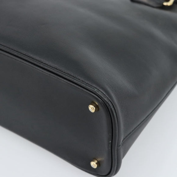 GUCCI Bamboo Hand Bag Leather 2way Black Gold 000 0289 Auth ep14633