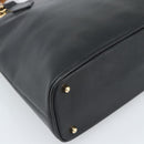 GUCCI Bamboo Hand Bag Leather 2way Black Gold 000 0289 Auth ep14633-16
