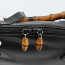 GUCCI Bamboo Hand Bag Leather 2way Black Gold 000 0289 Auth ep14633-18