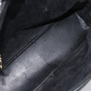 GUCCI Bamboo Hand Bag Leather 2way Black Gold 000 0289 Auth ep14633-11