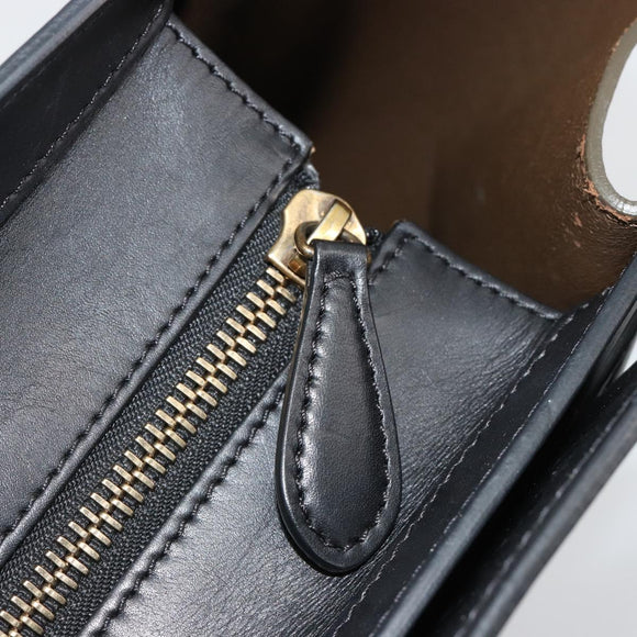 CELINE Luggage Mini Shopper Handtasche Wildleder Hellblau Gold Auth ep14637A