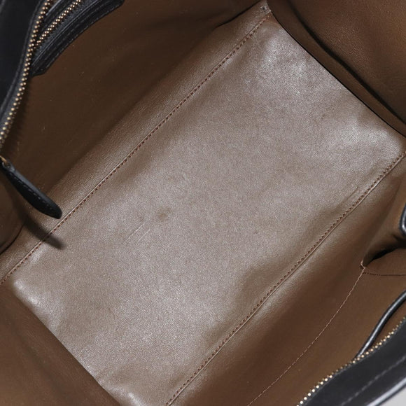CELINE Luggage Mini Shopper Handtasche Wildleder Hellblau Gold Auth ep14637A