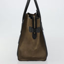 CELINE Luggage Mini Shopper Handtasche Wildleder Hellblau Gold Auth ep14637A-4