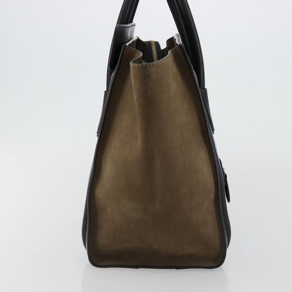 CELINE Luggage Mini Shopper Handtasche Wildleder Hellblau Gold Auth ep14637A