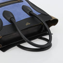 CELINE Luggage Mini Shopper Handtasche Wildleder Hellblau Gold Auth ep14637A-7