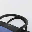 CELINE Luggage Mini Shopper Handtasche Wildleder Hellblau Gold Auth ep14637A-8