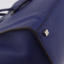 CELINE Luggage Phantom Hand Bag Leather Blue Silver Auth ep14638A-9