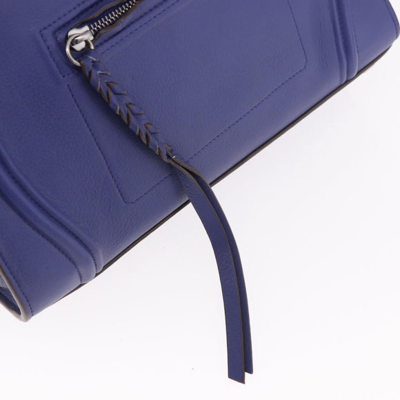 CELINE Luggage Phantom Hand Bag Leather Blue Silver Auth ep14638A