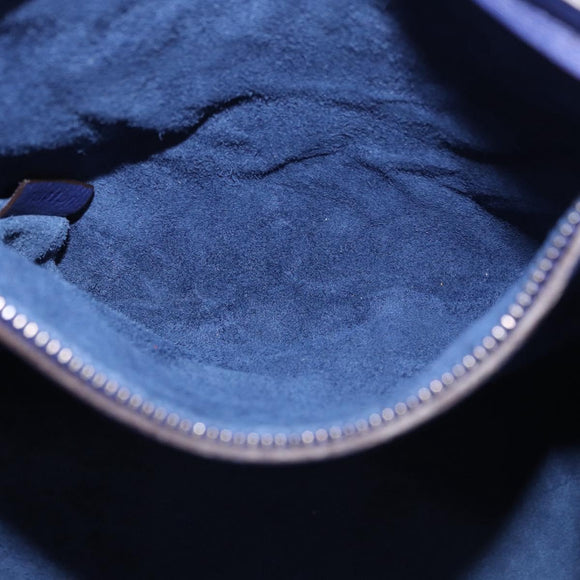 CELINE Luggage Phantom Hand Bag Leather Blue Silver Auth ep14638A