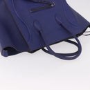CELINE Luggage Phantom Hand Bag Leather Blue Silver Auth ep14638A-6