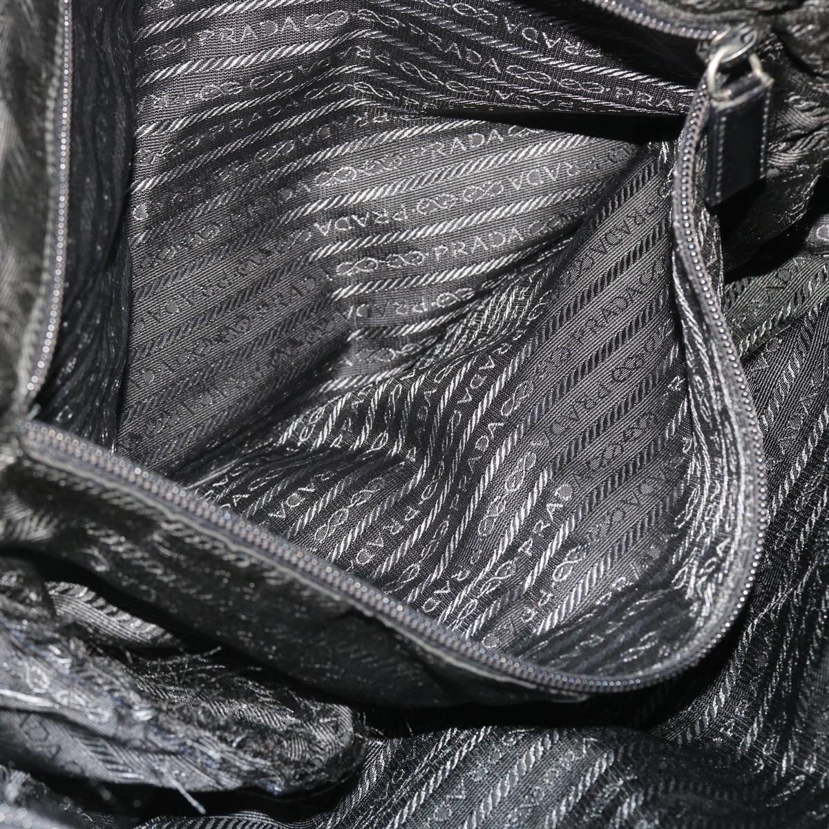 PRADA Shoulder Bag Nylon Leather 2way Black Auth ep1464
