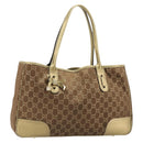 GUCCI GG Canvas princi Hand Bag Nylon Brown Gold 163805 Auth ep14643A-1