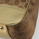 GUCCI GG Canvas princi Hand Bag Nylon Brown Gold 163805 Auth ep14643A-15
