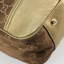 GUCCI GG Canvas princi Hand Bag Nylon Brown Gold 163805 Auth ep14643A-16