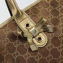 GUCCI GG Canvas princi Hand Bag Nylon Brown Gold 163805 Auth ep14643A-10