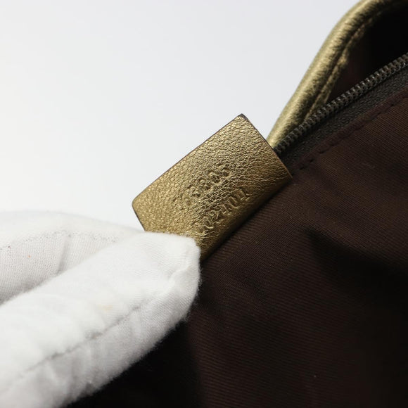 GUCCI GG Canvas princi Hand Bag Nylon Brown Gold 163805 Auth ep14643A