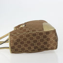 GUCCI GG Canvas princi Hand Bag Nylon Brown Gold 163805 Auth ep14643A-4
