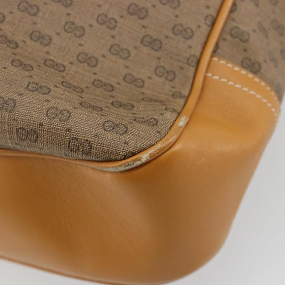 GUCCI Micro GG Supreme Tote Bag PVC Beige Gold Auth ep14645