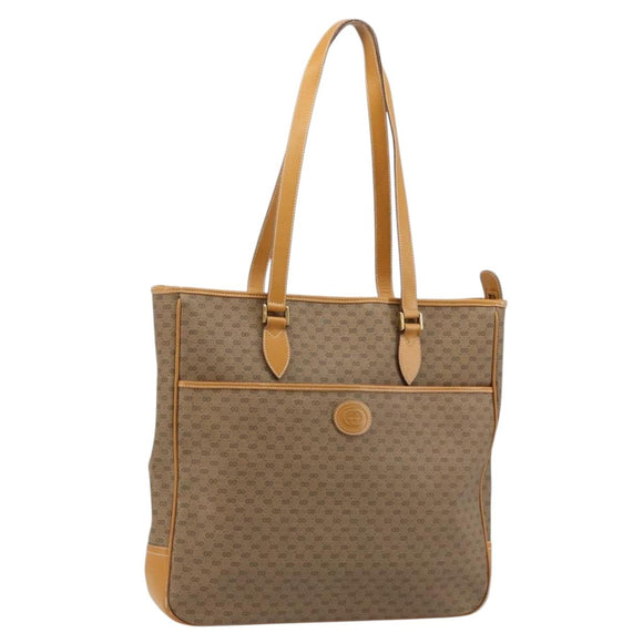 GUCCI Micro GG Supreme Tote Bag PVC Beige Gold Auth ep14645
