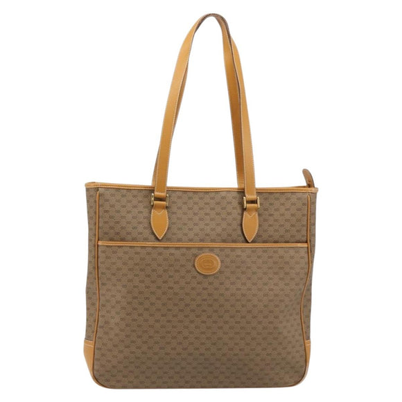 GUCCI Micro GG Supreme Tote Bag PVC Beige Gold Auth ep14645
