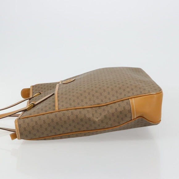 GUCCI Micro GG Supreme Tote Bag PVC Beige Gold Auth ep14645