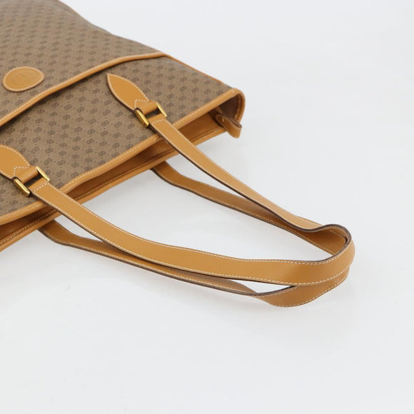 GUCCI Micro GG Supreme Tote Bag PVC Beige Gold Auth ep14645