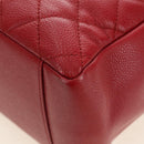CHANEL GST Matelasse Chain Tote Bag Caviar Skin Red Silver CC Auth ep14654V-14